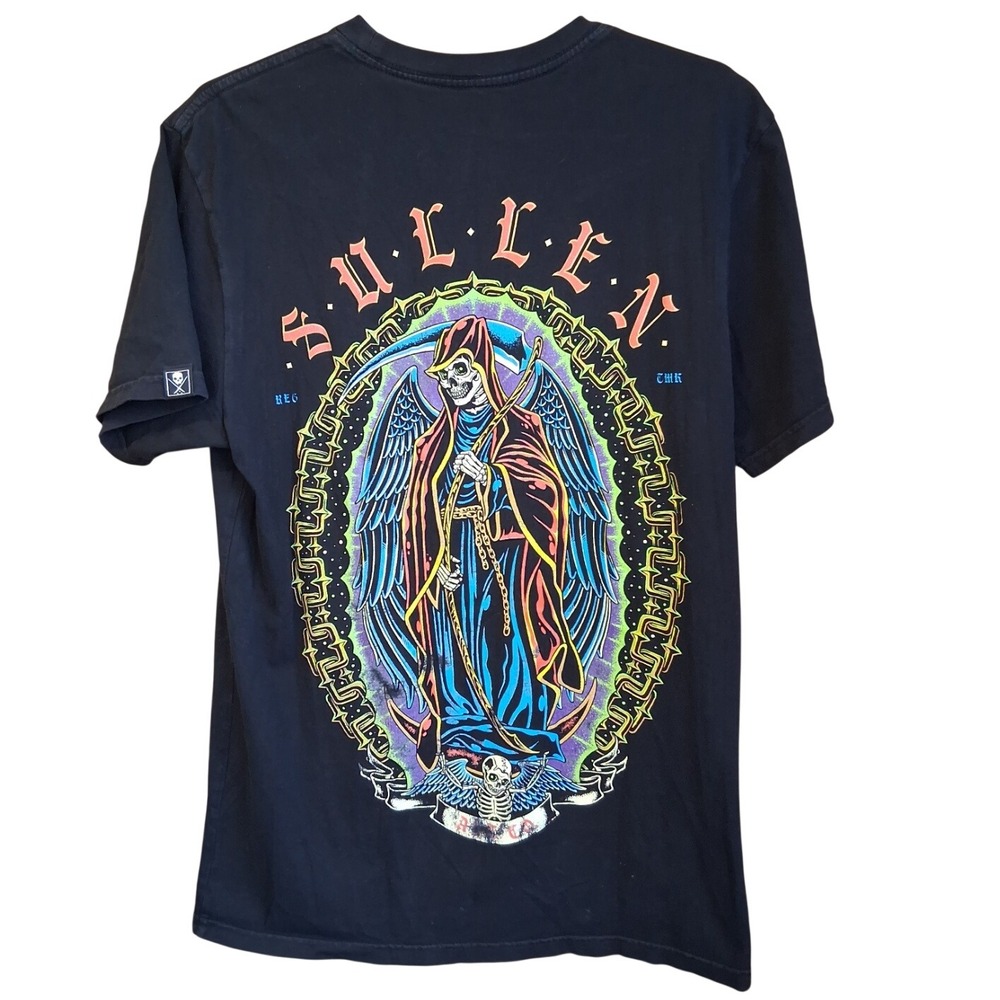 Sullen Art Collective Angel of Death Tattoo Style Graphic Tee Mens Medium EUC